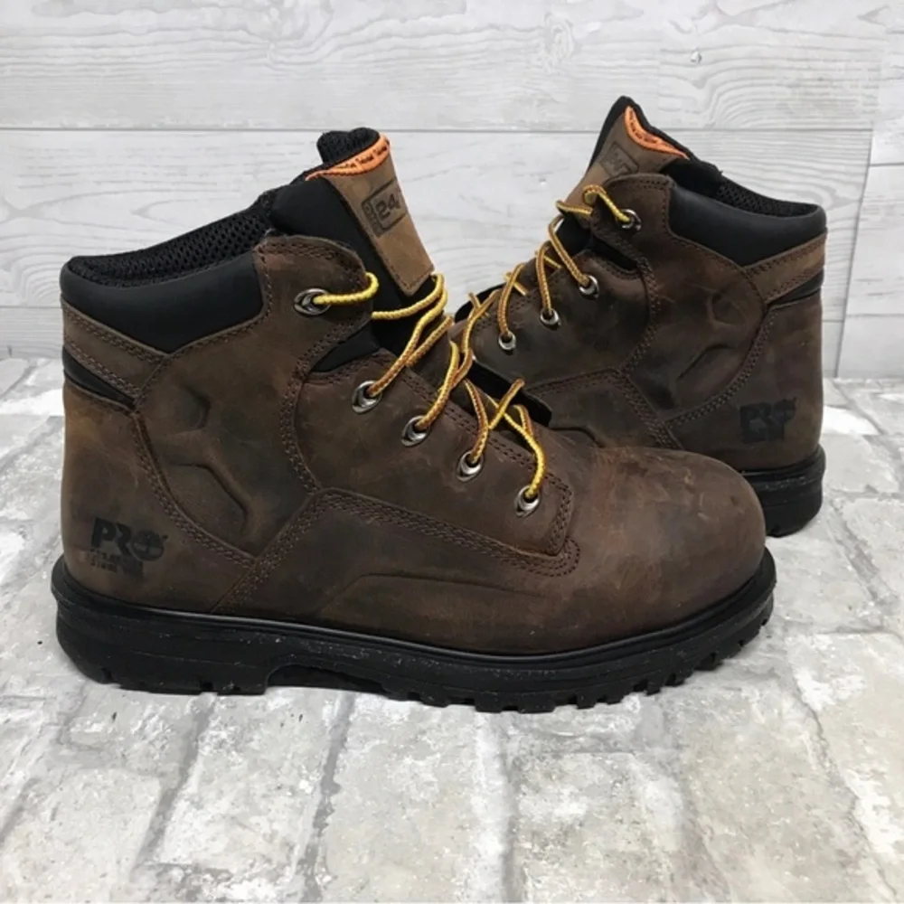 Timberland Size 9.5 Brown Pro Series 24/7 6 In Steel Toe Boots Very Lightly Used